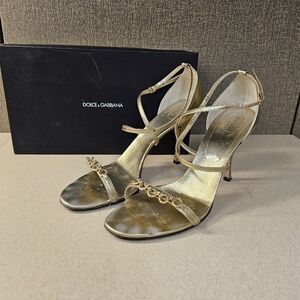 Dolce & Gabbana Strappy Gold Heels